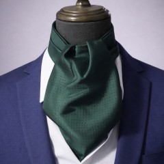   NM szatén ascot nyaksál - Sötétzöld aprómintás Francia, Ascot, Különlegesség